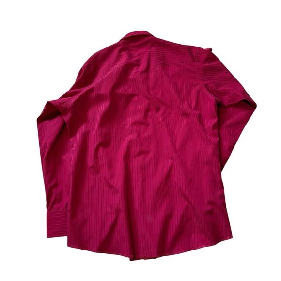80s/90s Vintage Red Wrangler Pearl Snap Button Up XL - Picture 3 of 3